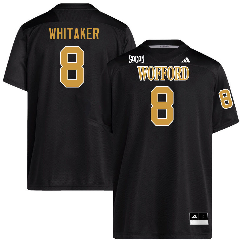 Wofford Terriers #8 Jayden Whitaker College Football Jerseys,Uniforms Stitched-Black